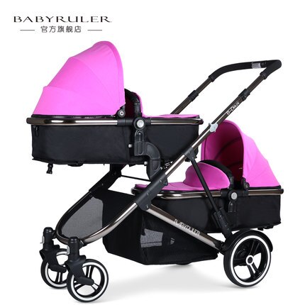Twin Stroller Two Seater Carriage Buggy